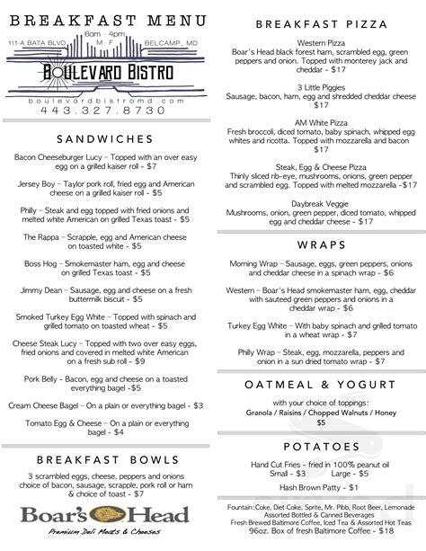 bistro md menu